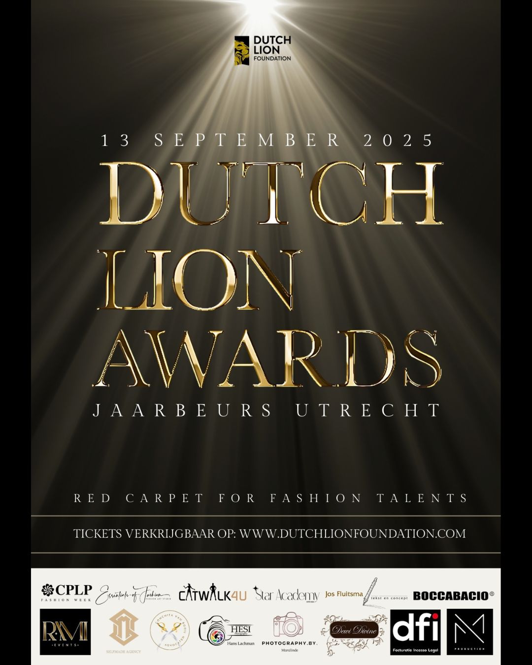 Luxe flyer design voor de Dutch Lion Awards