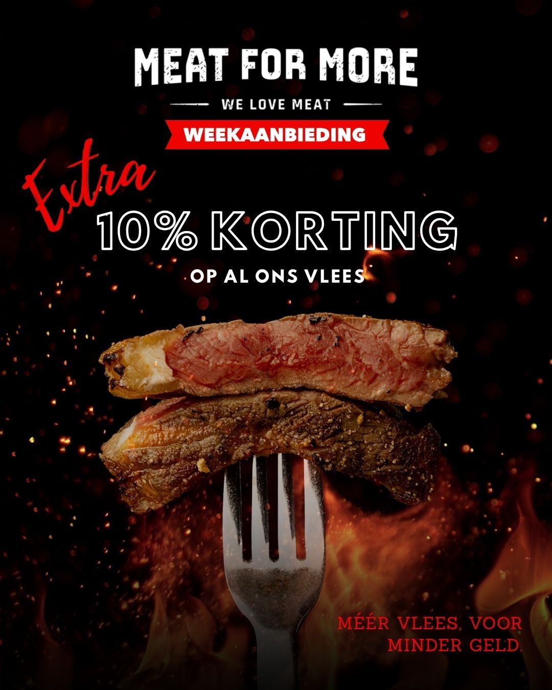 Promotionele Instagram post voor Meat for More