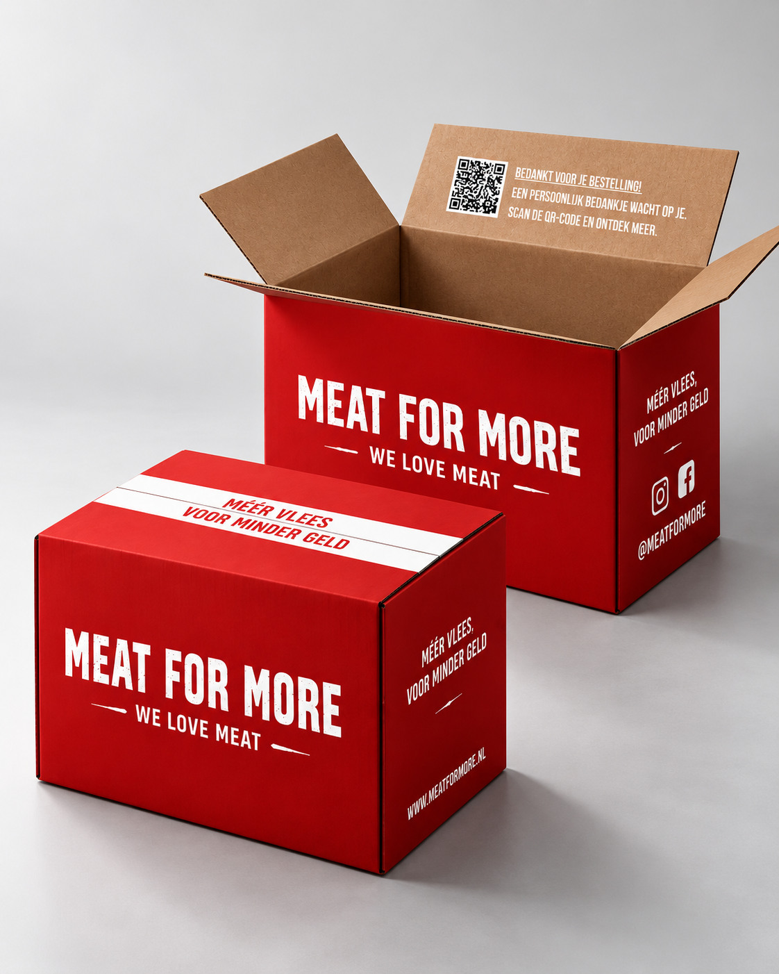 Verzenddoos ontwerp voor Meat for More