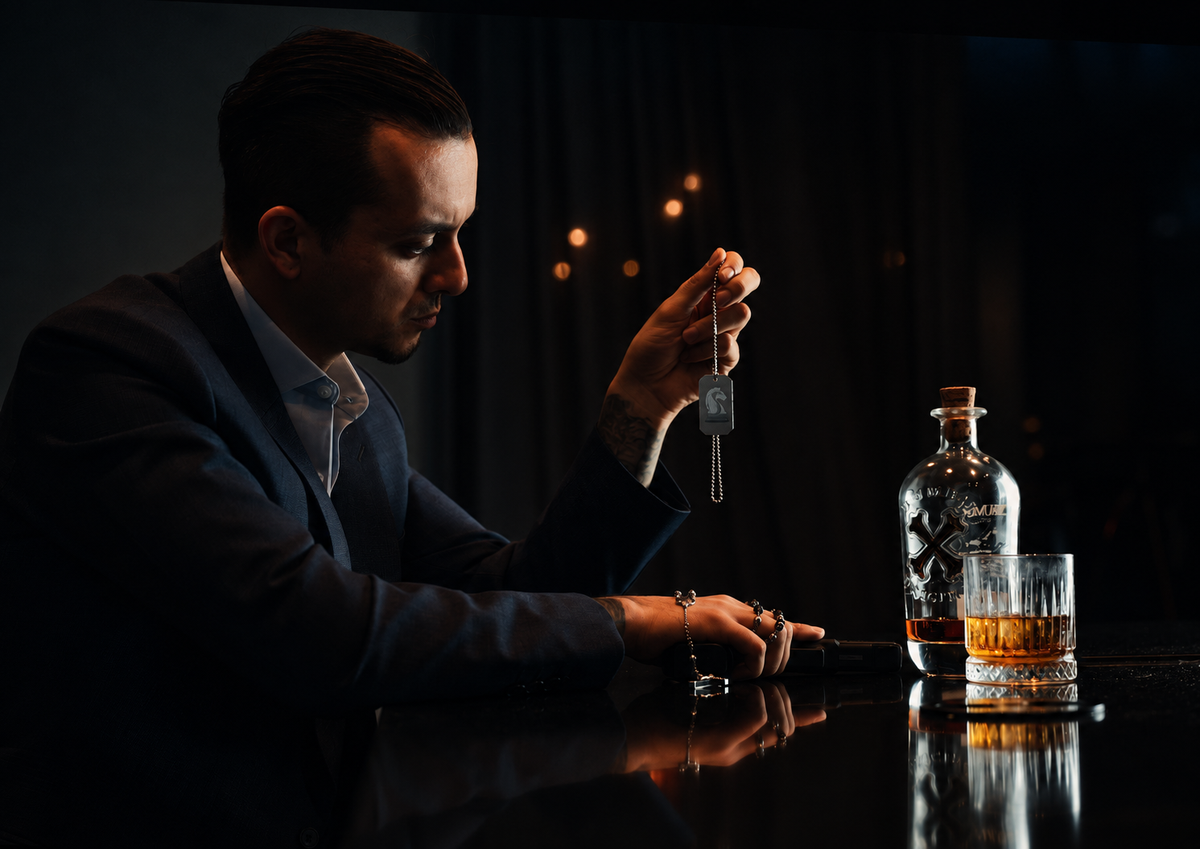 Sfeervol portret met styling en cinematografische belichting