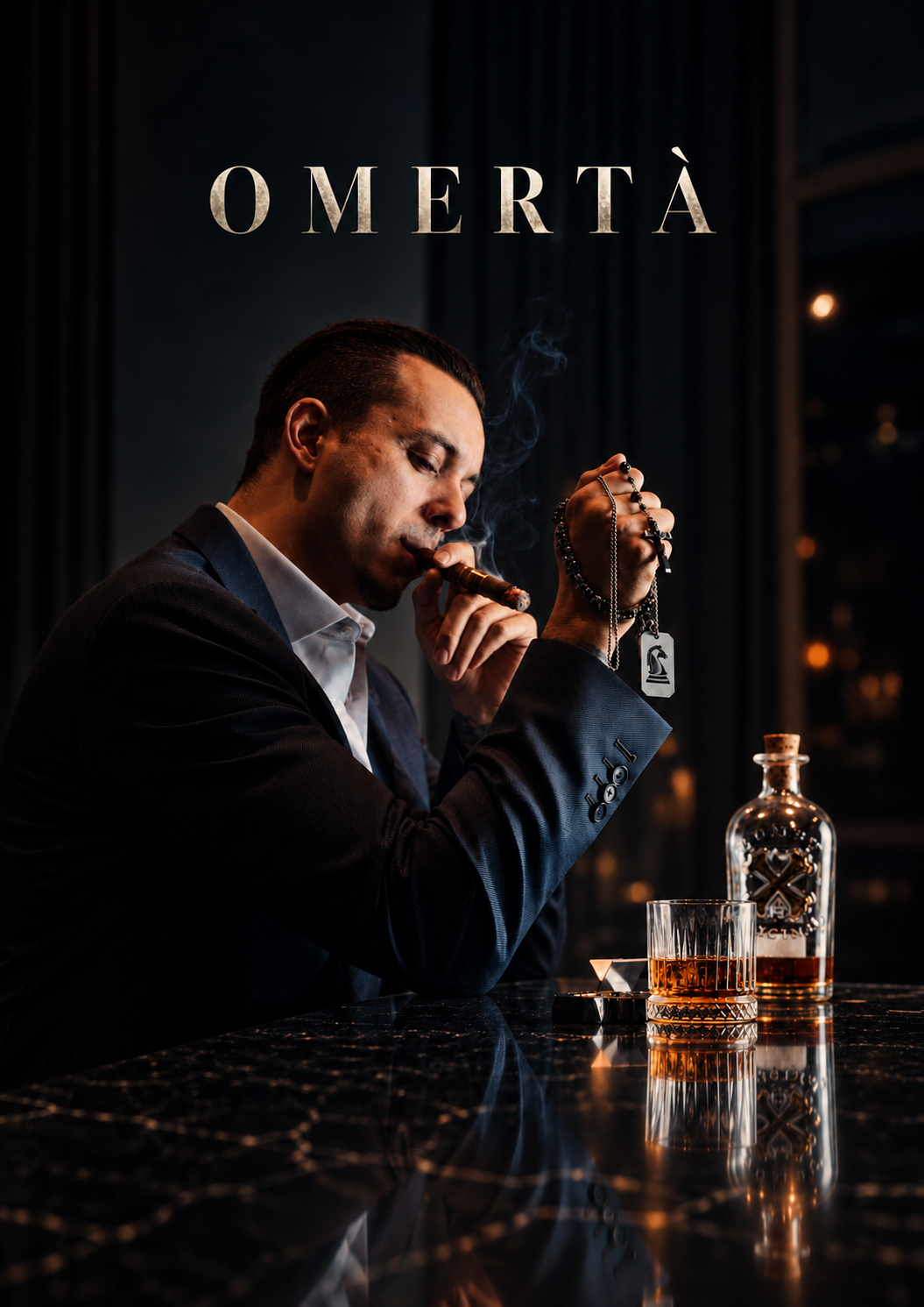 Filmisch mannenportret tijdens de OMERTÀ fotoshoot van Baas in Beeld