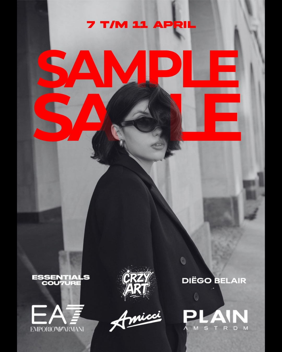 Modern flyer design voor een fashion sample sale