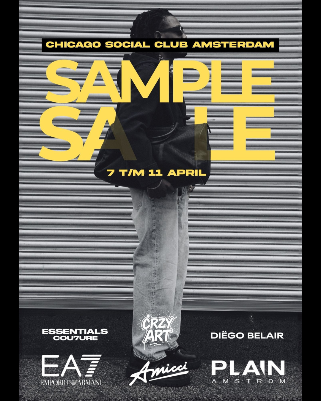 Modern flyer design voor een fashion sample sale