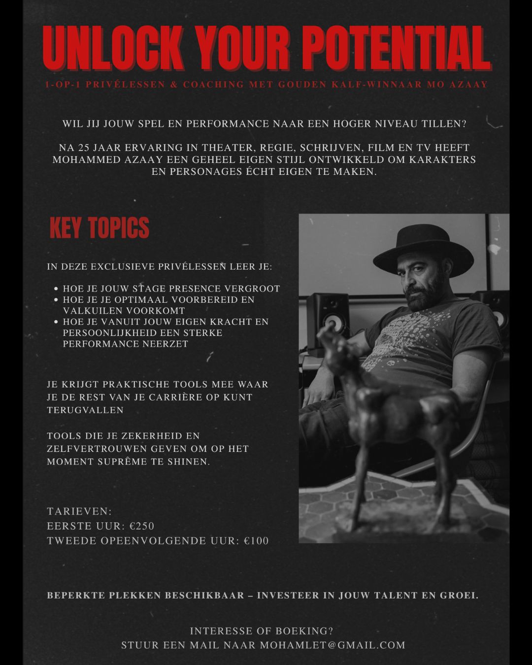 Promotionele flyer met donkere sportieve vormgeving